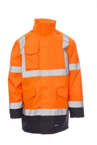 Payper Payper - Yard - Parka met Reflectie - Fluor Oranje/Marineblauw Payper Payper - Yard - Parka met Reflectie - Fluor Oranje/Marineblauw
