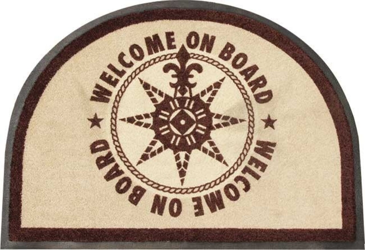 Marine Business Marine Business – Antislip Deurmat - Welcome on Board Round – Bruin Marine Business Marine Business – Antislip Deurmat - Welcome on Board Round – Bruin