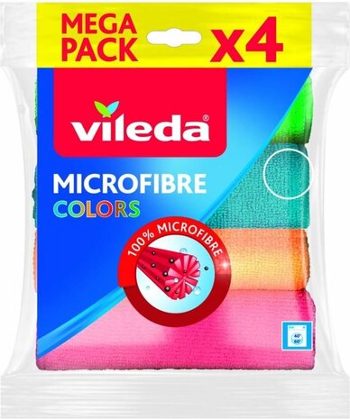 Vileda Vileda Microvezeldoek 38x40cm 4 stuks Vileda Vileda Microvezeldoek 38x40cm 4 stuks