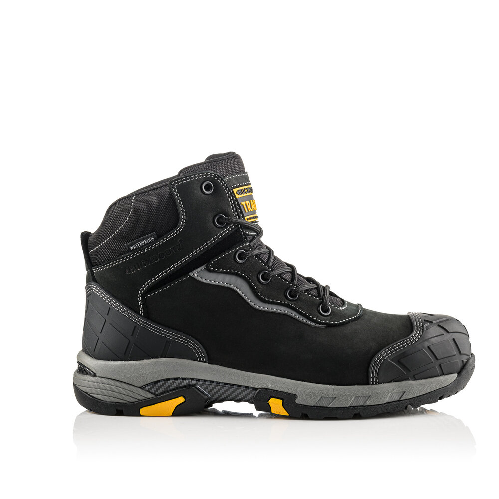 Buckler Boots Buckbootz Tradez Blitz - Hoog - Zwart - S7S/SC/FO/SR/WR/ESD - Metaalvrij - Waterdicht Buckler Boots Buckbootz Tradez Blitz - Hoog - Zwart - S7S/SC/FO/SR/WR/ESD - Metaalvrij - Waterdicht