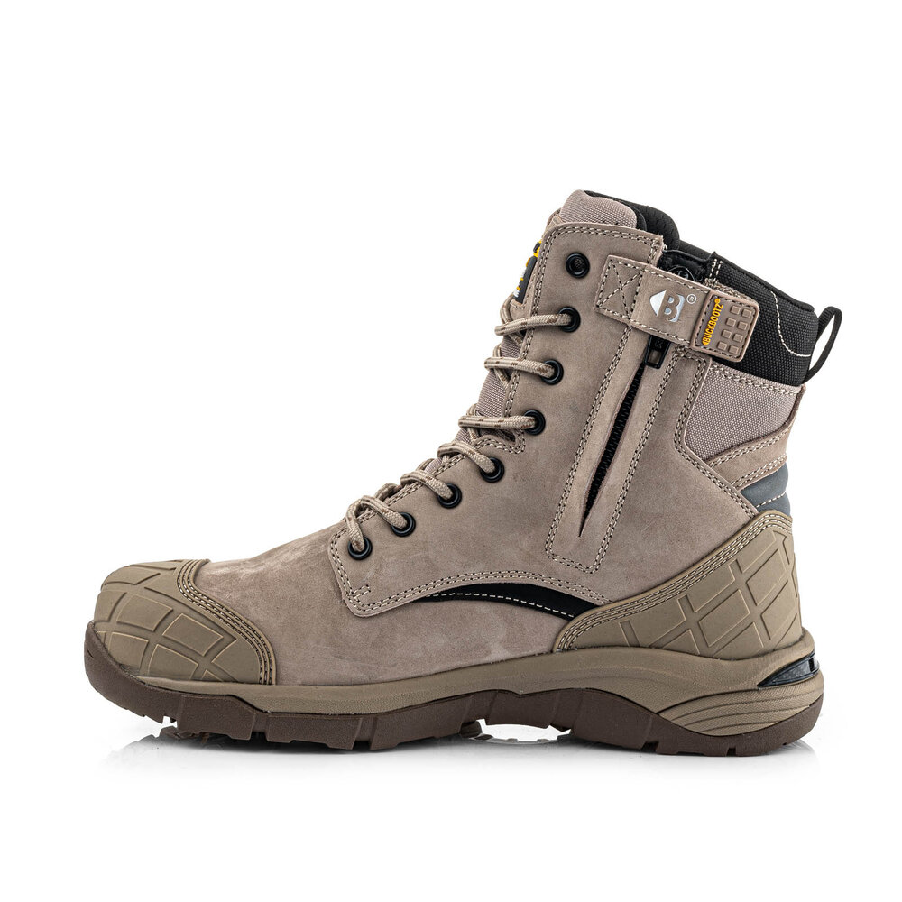 Buckler Boots Buckbootz Tradez Blast - Hoge Veterschoen met Rits - S7S - Waterdicht - Metaalvrij - Stone