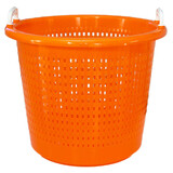 Mand - Kunststof - 58L - Oranje - Met Handgrepen Mand - Kunststof - 58L - Oranje - Met Handgrepen