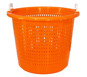 Mand - Kunststof - 58L - Oranje - Met Handgrepen Mand - Kunststof - 58L - Oranje - Met Handgrepen