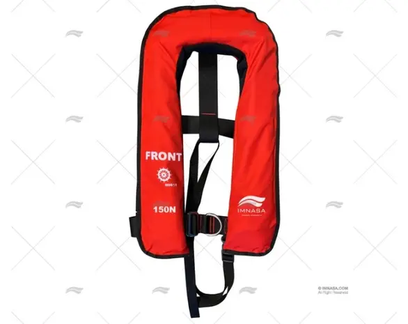 Imnasa Imnasa - Automatisch Reddingsvest 150N SOLAS - Met Harnas - Rood Imnasa Imnasa - Automatisch Reddingsvest 150N SOLAS - Met Harnas - Rood