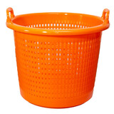 Mand - Kunststof - 58L - Oranje - Met Handgrepen Mand - Kunststof - 58L - Oranje - Met Handgrepen