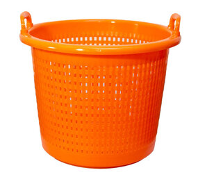 Mand - Kunststof - 58L - Oranje - Met Handgrepen Mand - Kunststof - 58L - Oranje - Met Handgrepen