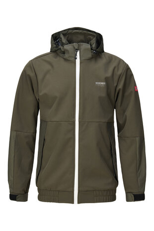 Nordberg Nordberg Nico - Softshell Zomerjas - Heren Jas - Army Groen - Lichtgewicht
