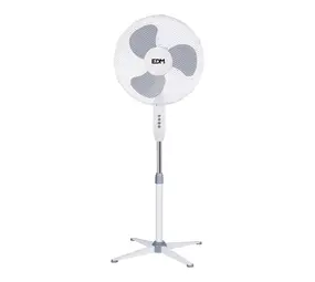 EDM EDM - Staande Ventilator - 45W - Wit - Ø40 cm - Verstelbare Hoogte 105-125 cm