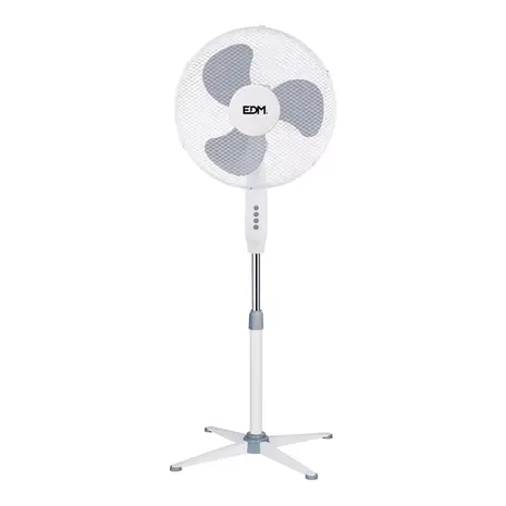 EDM EDM - Staande Ventilator - 45W - Wit - Ø40 cm - Verstelbare Hoogte 105-125 cm