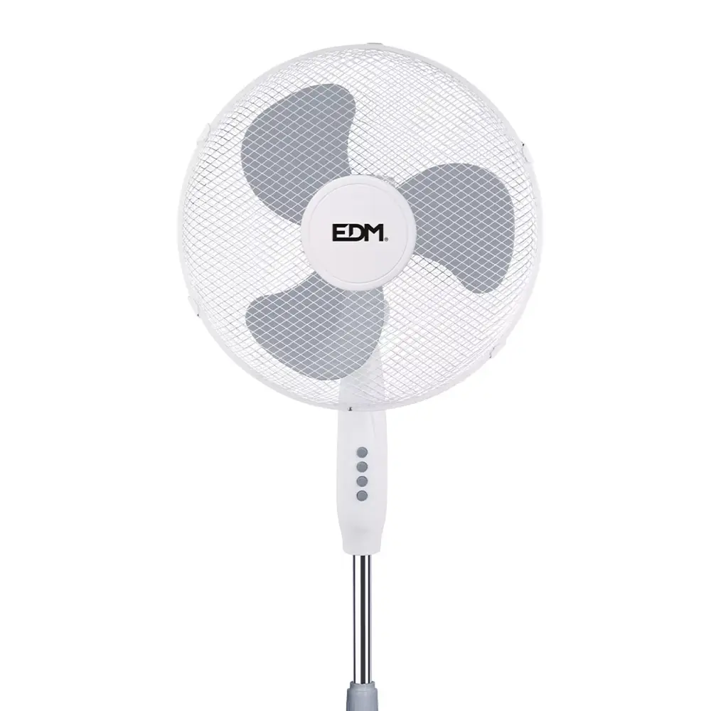 EDM EDM - Staande Ventilator - 45W - Wit - Ø40 cm - Verstelbare Hoogte 105-125 cm