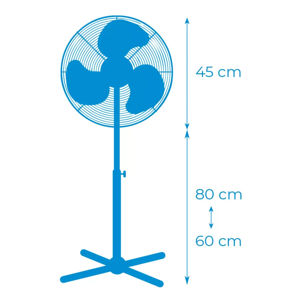 EDM EDM - Staande Ventilator - 45W - Wit - Ø40 cm - Verstelbare Hoogte 105-125 cm