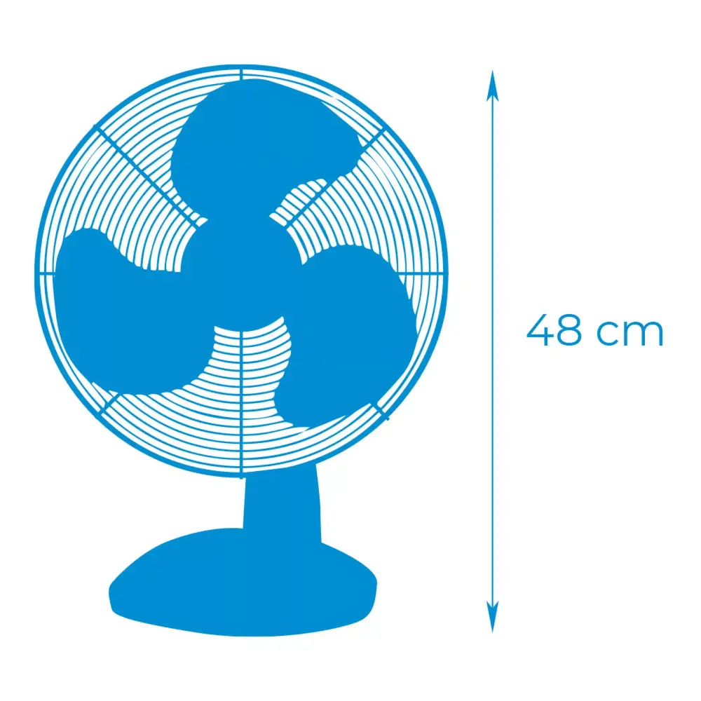 EDM EDM - Tafelventilator - Wit - 35W - Ø30cm - Kunststof