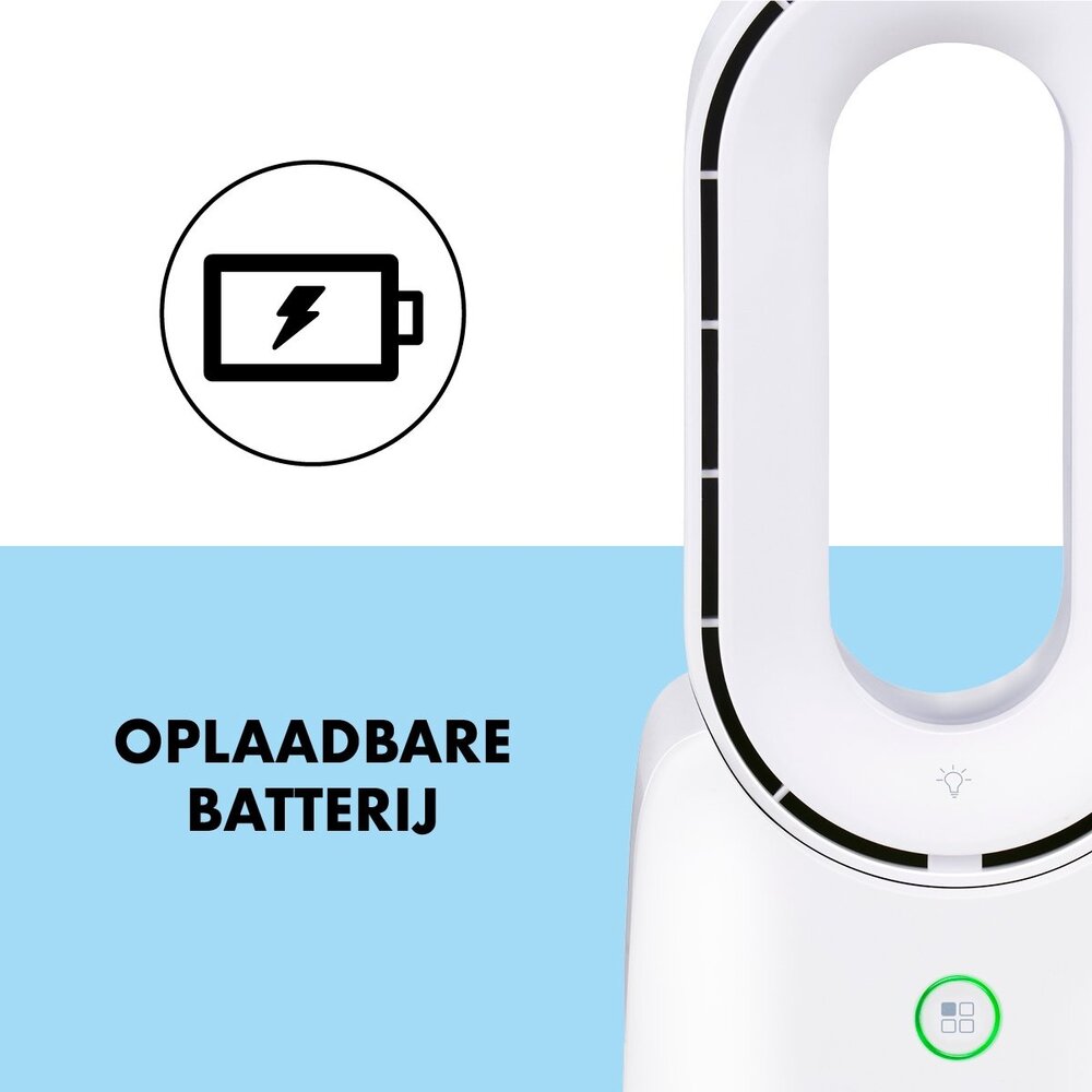 Lifetime Air Lifetime Air - Bladloze Ventilator - Bureau Ventilator - USB-C Oplaadbaar - 5W - LED Mood Light