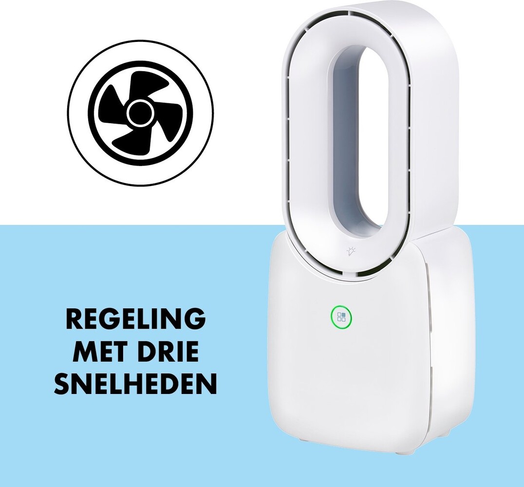 Lifetime Air Lifetime Air - Bladloze Ventilator - Bureau Ventilator - USB-C Oplaadbaar - 5W - LED Mood Light
