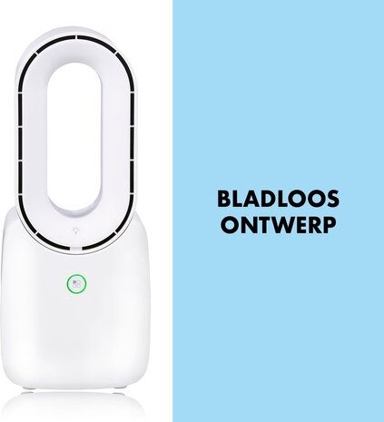 Lifetime Air Lifetime Air - Bladloze Ventilator - Bureau Ventilator - USB-C Oplaadbaar - 5W - LED Mood Light