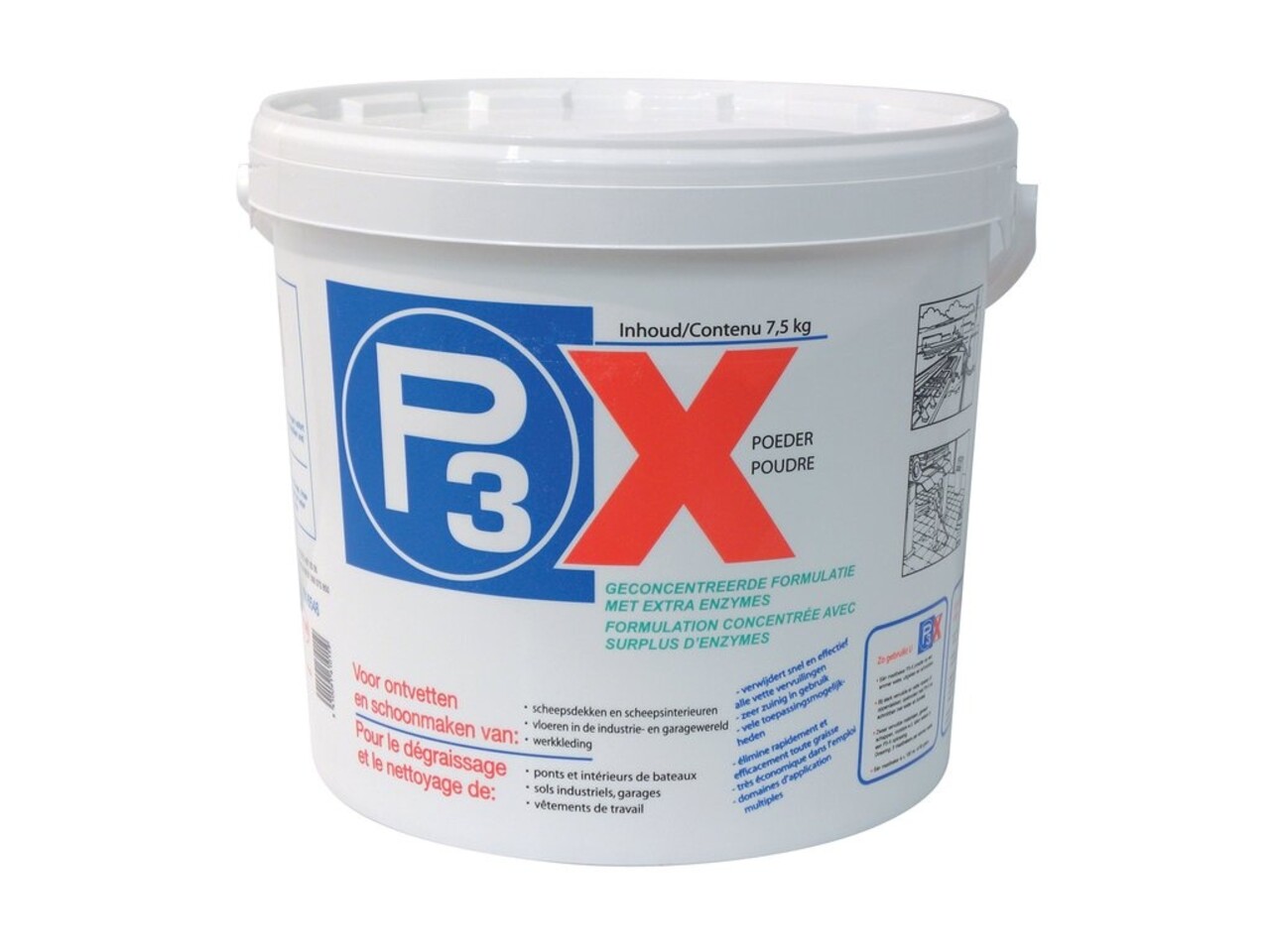 P3X P3X - Poeder - Ontvetten & Reinigen - 7,5kg - Wit P3X P3X - Poeder - Ontvetten & Reinigen - 7,5kg - Wit