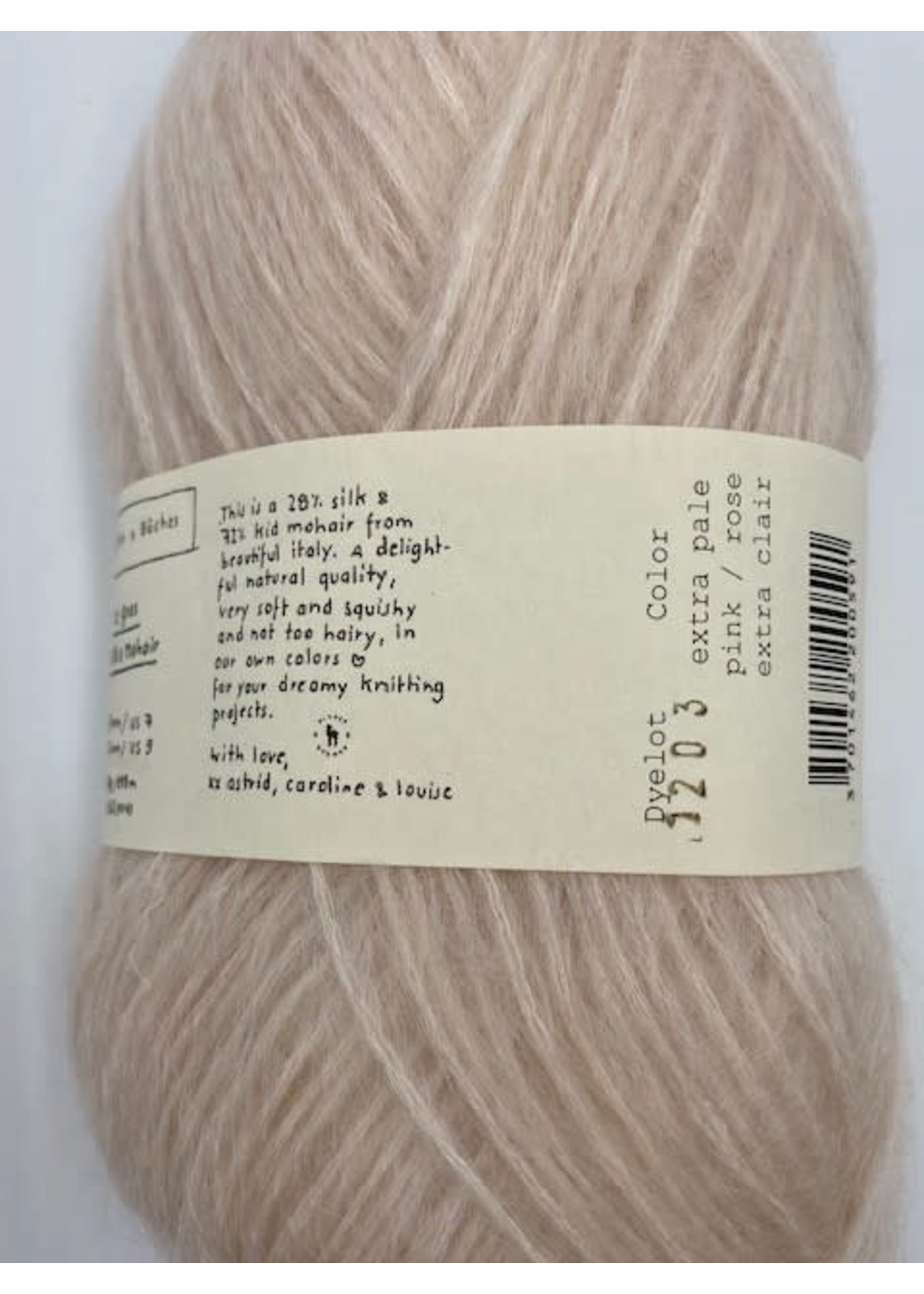 Biches et Bûches Le gros Silk & Mohair 50 gr Extra Pale Pink