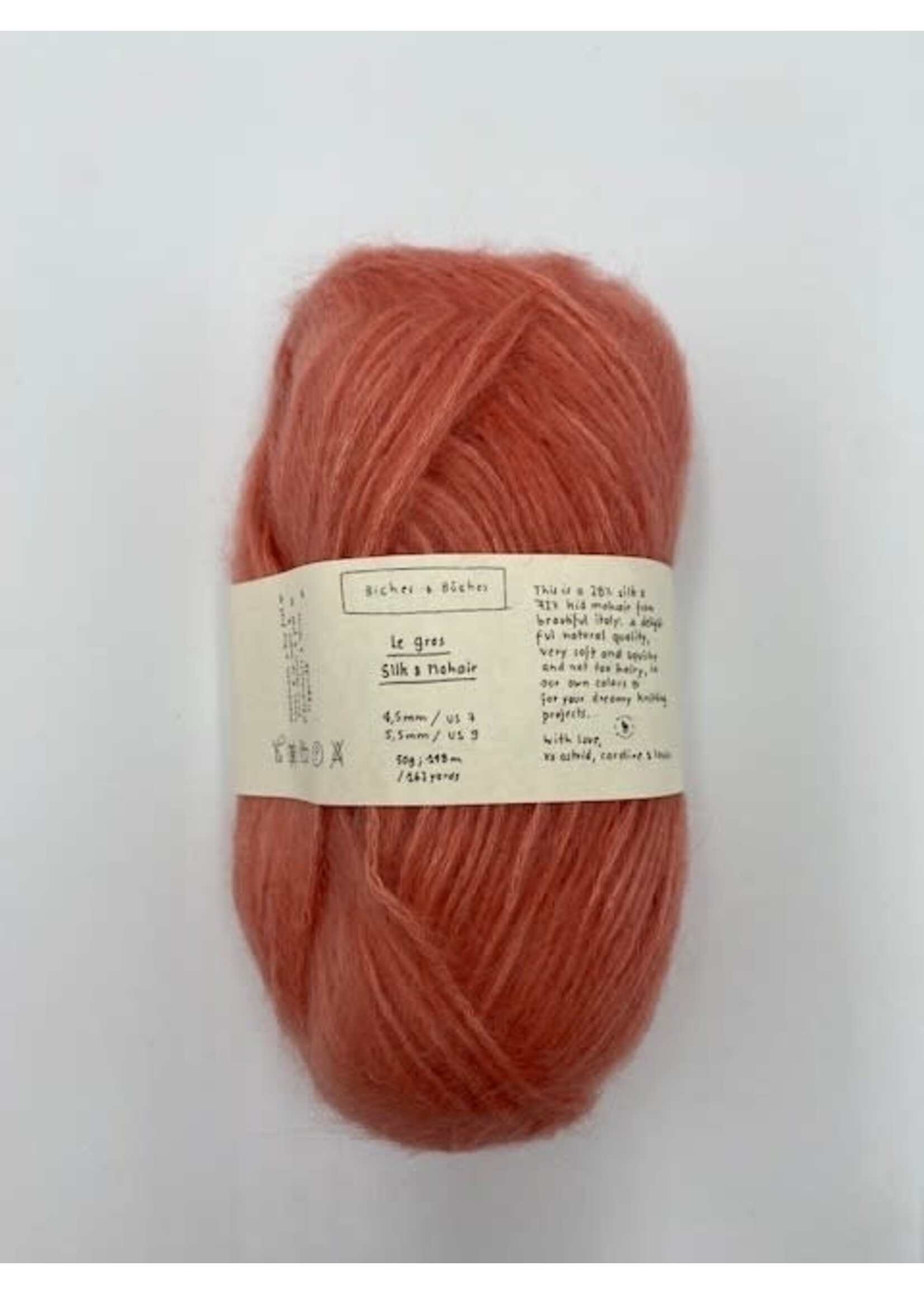 Biches et Bûches Le gros Silk & Mohair 50 gr  Orange Pink