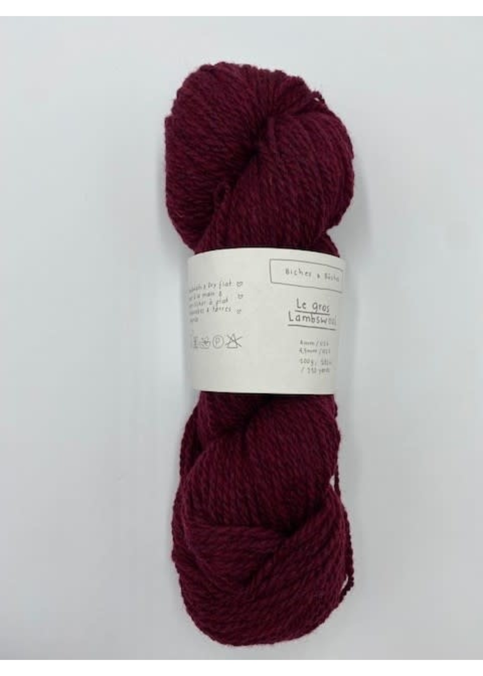 Biches et Bûches Le Gros Lambswool 100 gr Burgundy Grey