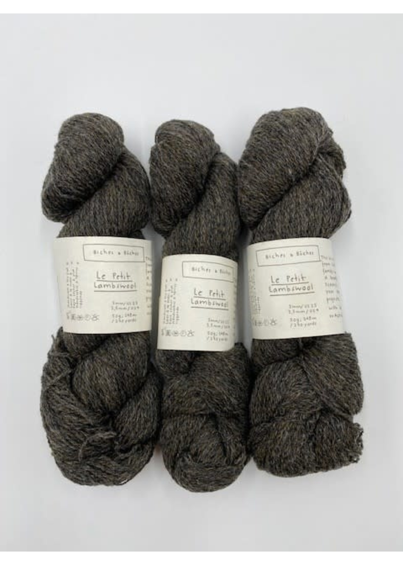 Biches et Bûches Le Petit Lambswool 50 gr  Dark Grey  Brown