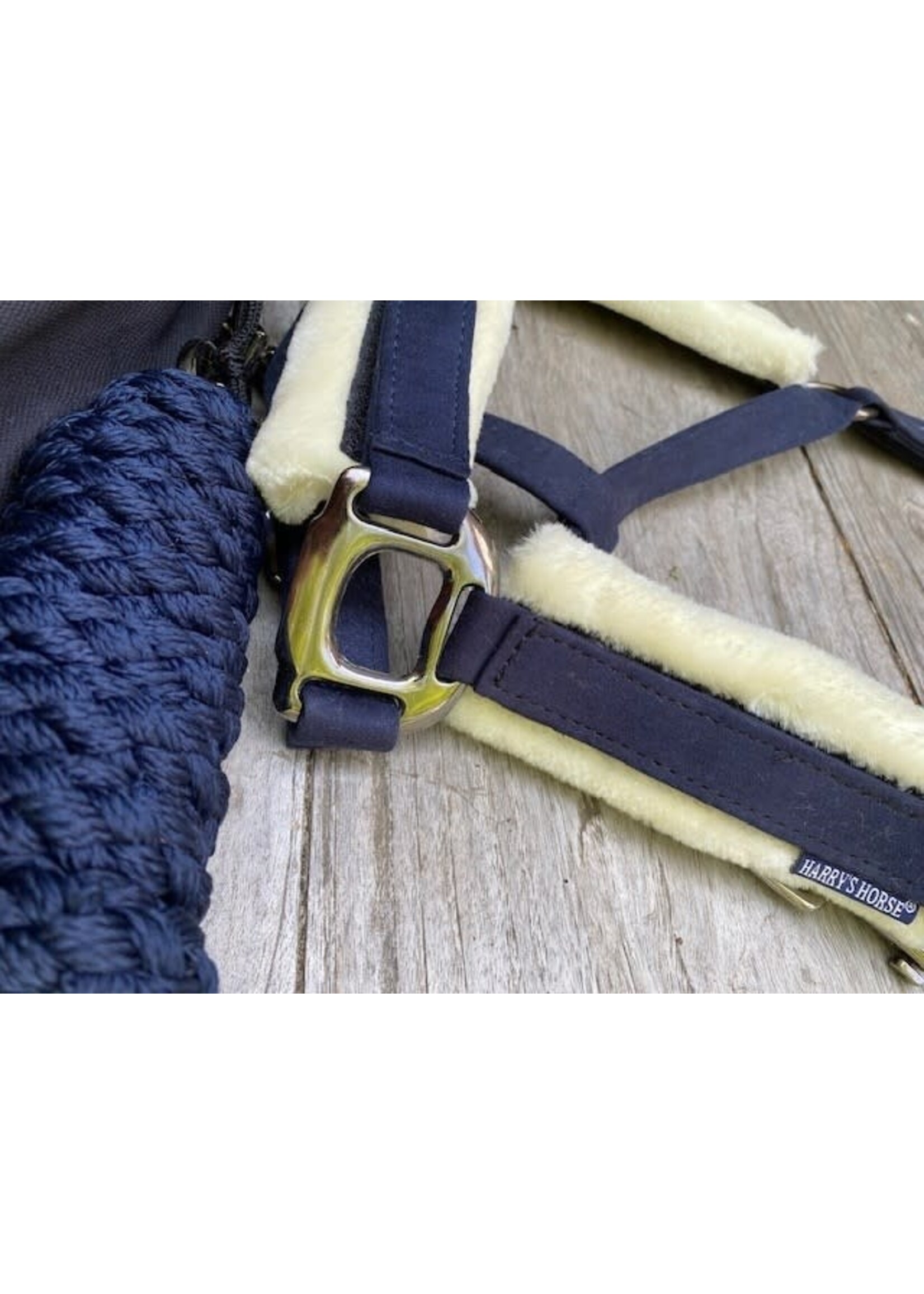 Harry's Horse Halsterset Switch  HH met bont  navy