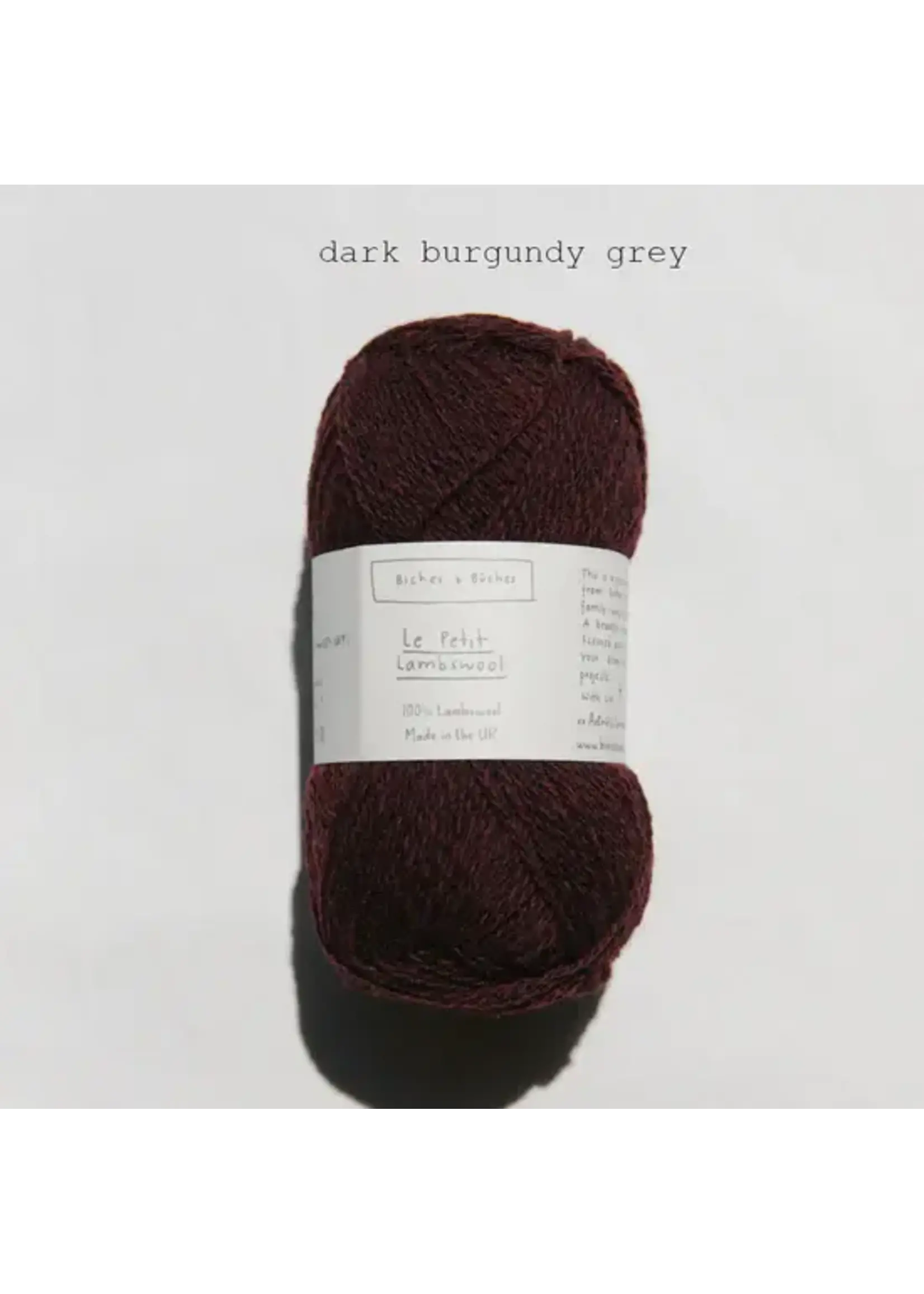 Biches et Bûches Le Petit Lambswool 50 gr Dark Burgundy Grey