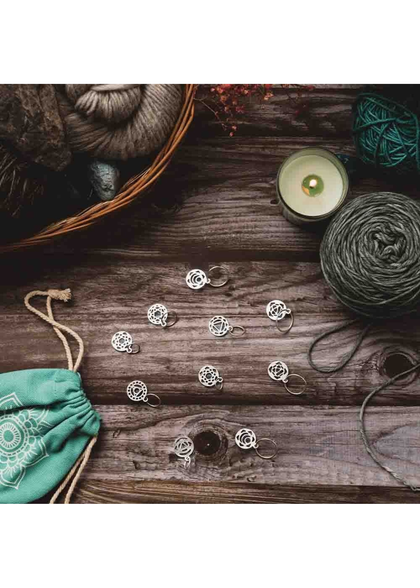 KnitPro Mindful Steekmarkeerders zilver Chakra 1 x 10 st
