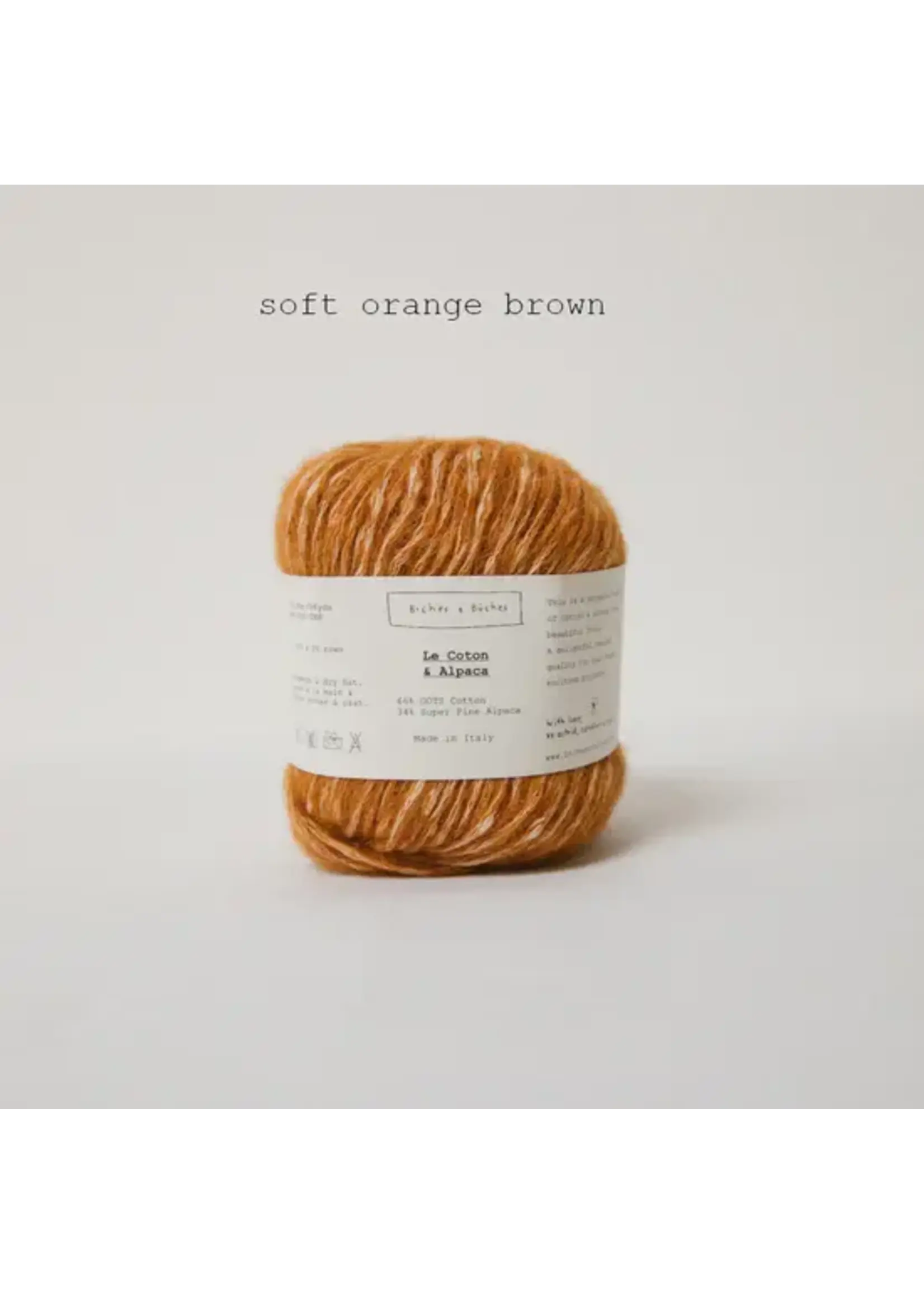 Biches et Bûches Le Coton et Alpaca 50 gr Soft Orange Brown