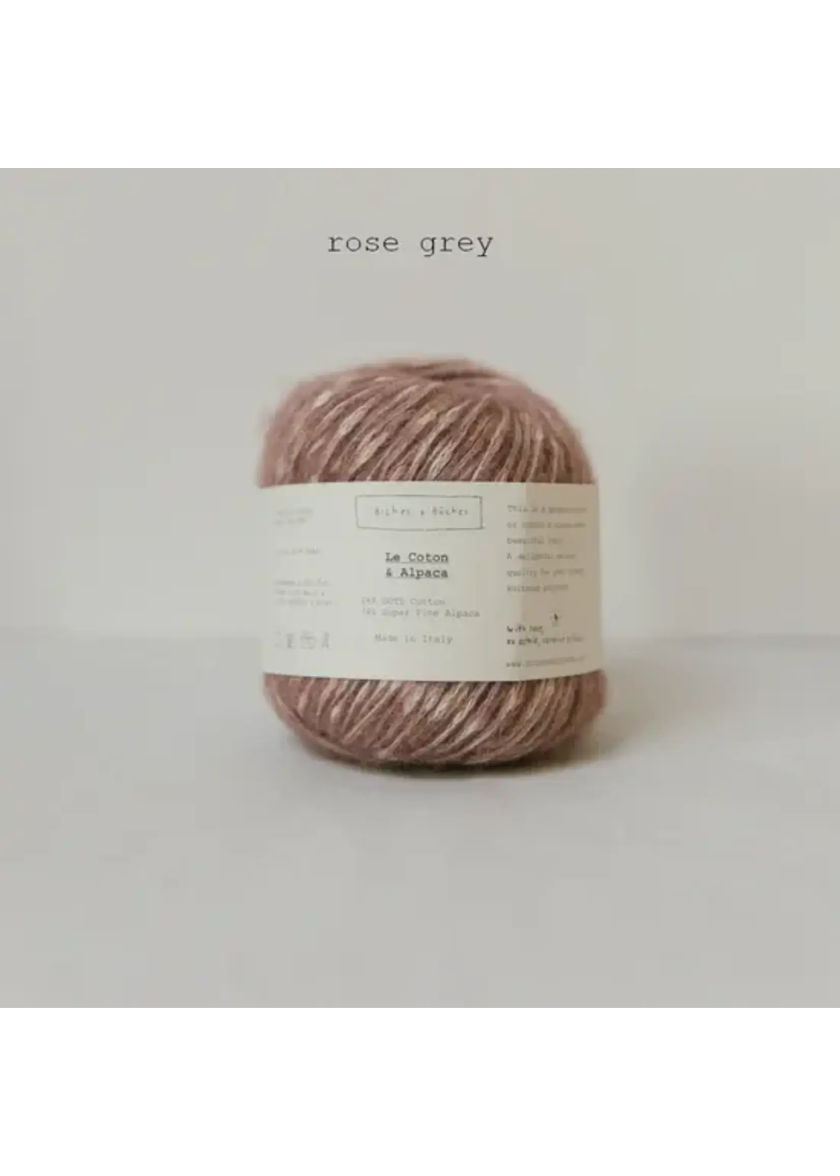 Biches et Bûches Le Coton et Alpaca 50 gr Rose Grey