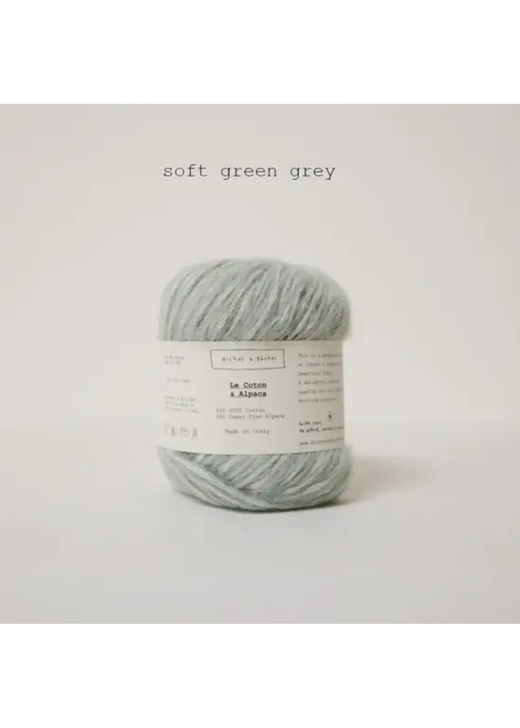 Biches et Bûches Le Coton et Alpaca 50 gr Soft Green Grey