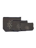 Della Q Della Q set etui charcoal  linnen mesh  3 stuks