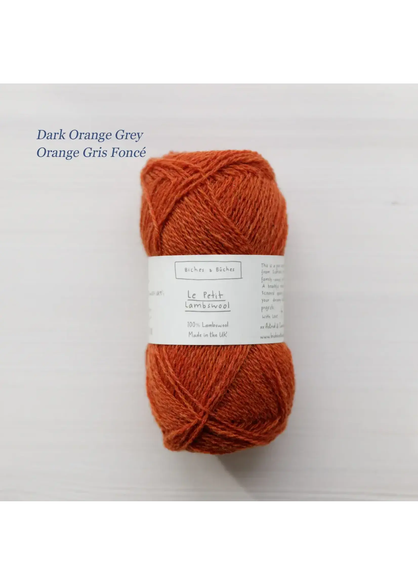 Biches et Bûches Le Petit Lambswool 50 gr Dark Orange Grey