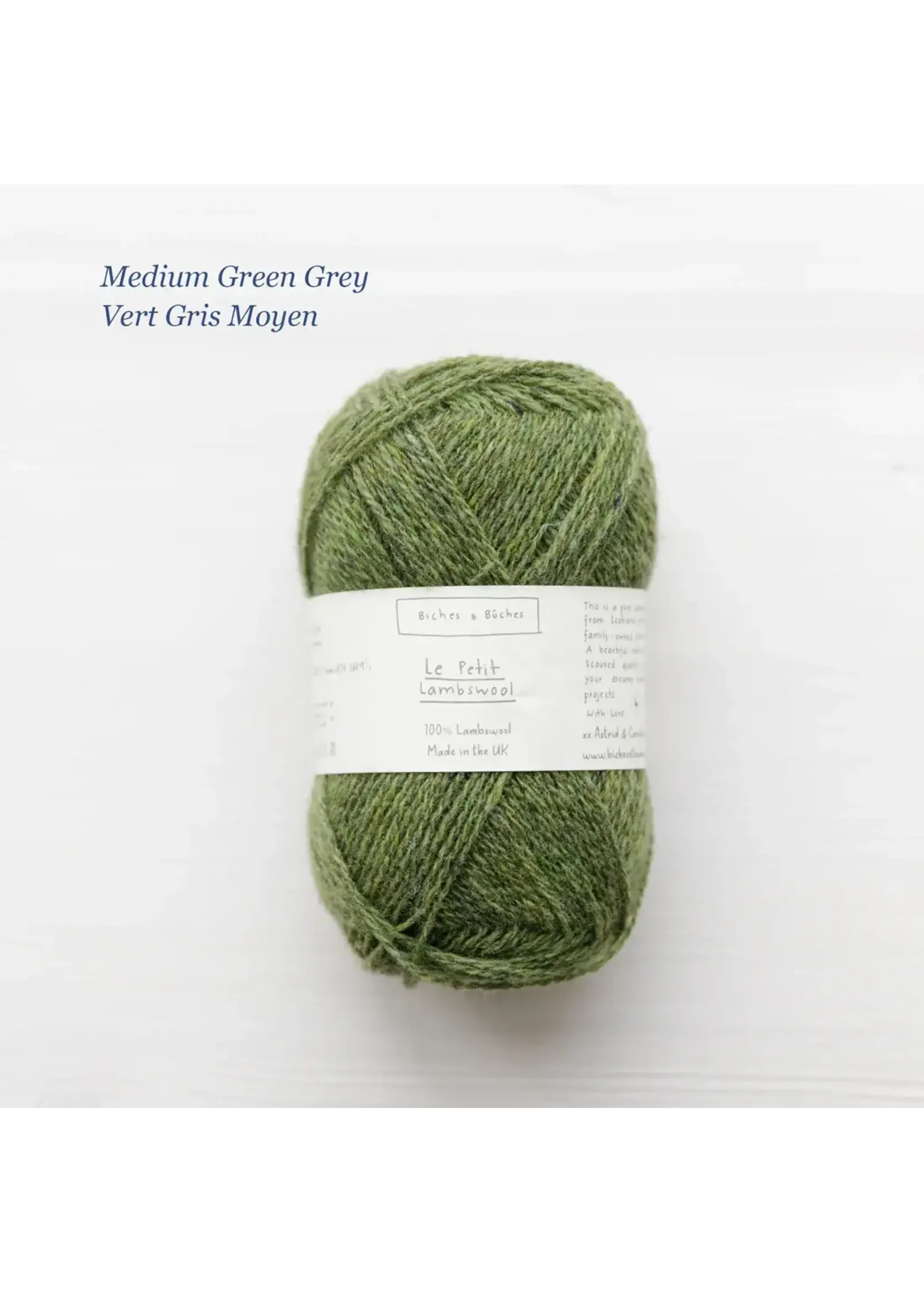 Biches et Bûches Le Petit Lambswool Med. Green Grey 50 gr