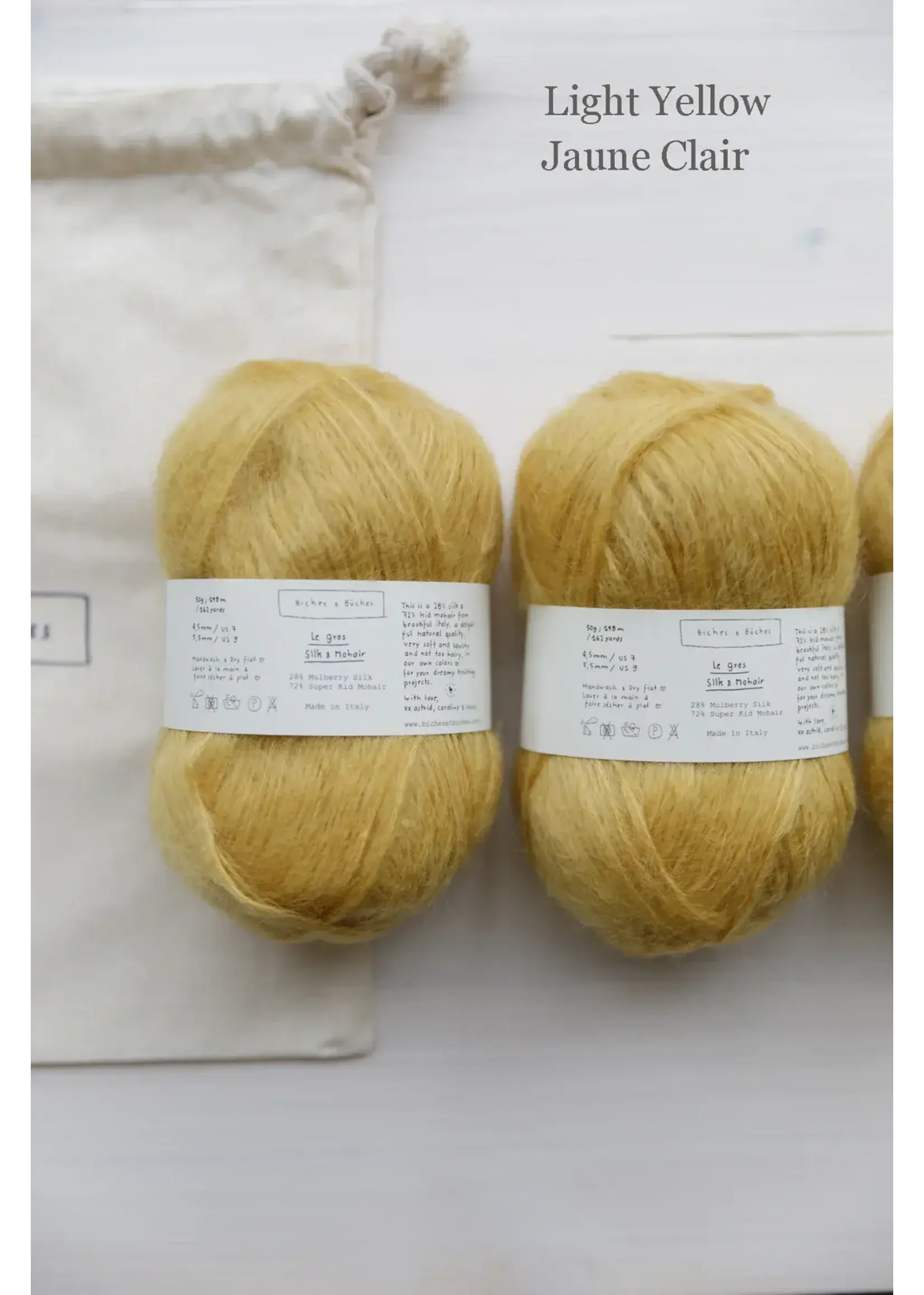 Biches et Bûches Le gros Silk & Mohair 50 gr  Light Yellow