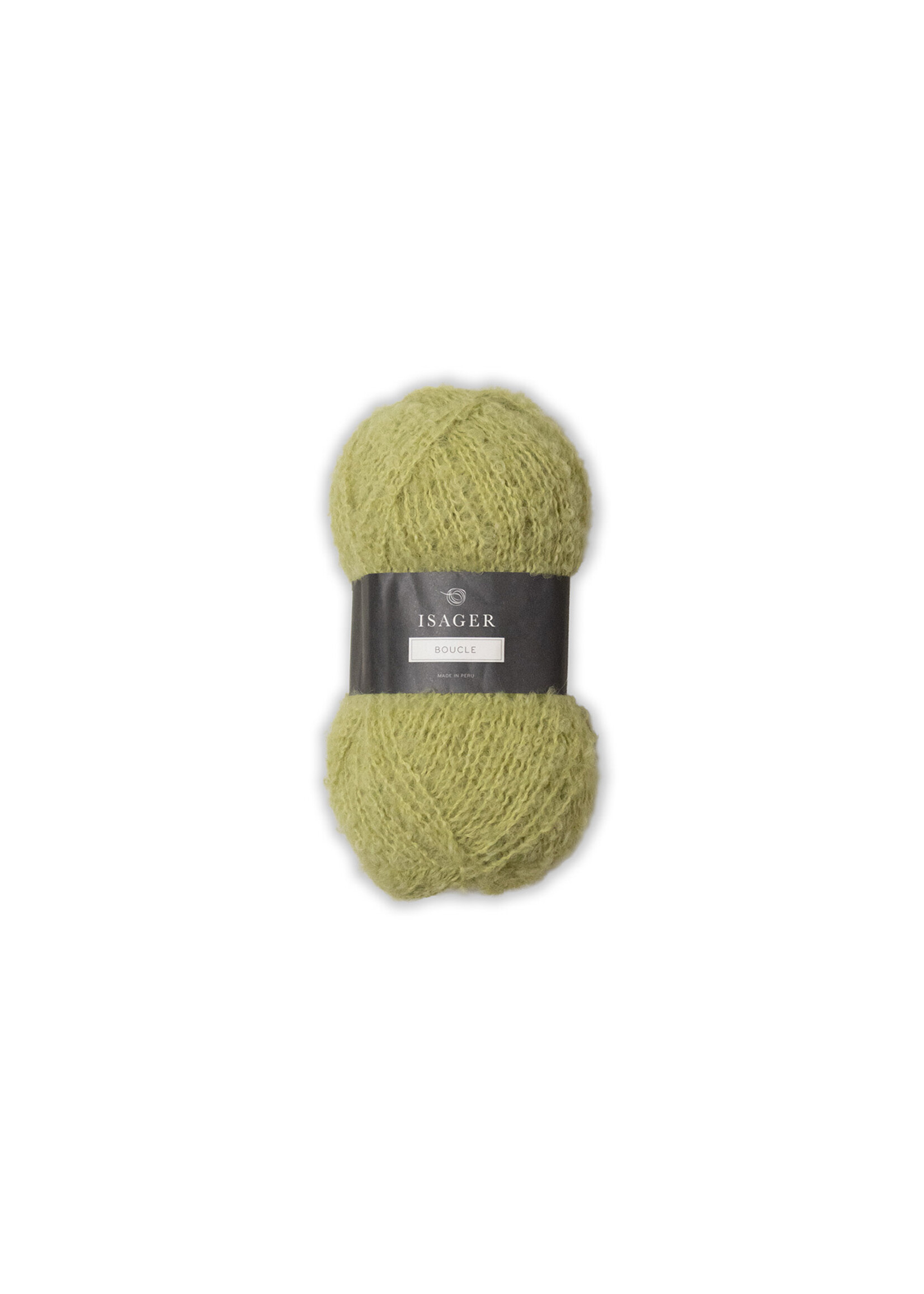 Isager Bouclé  Kleur: 29  Geelgroen   Isager 50 gr