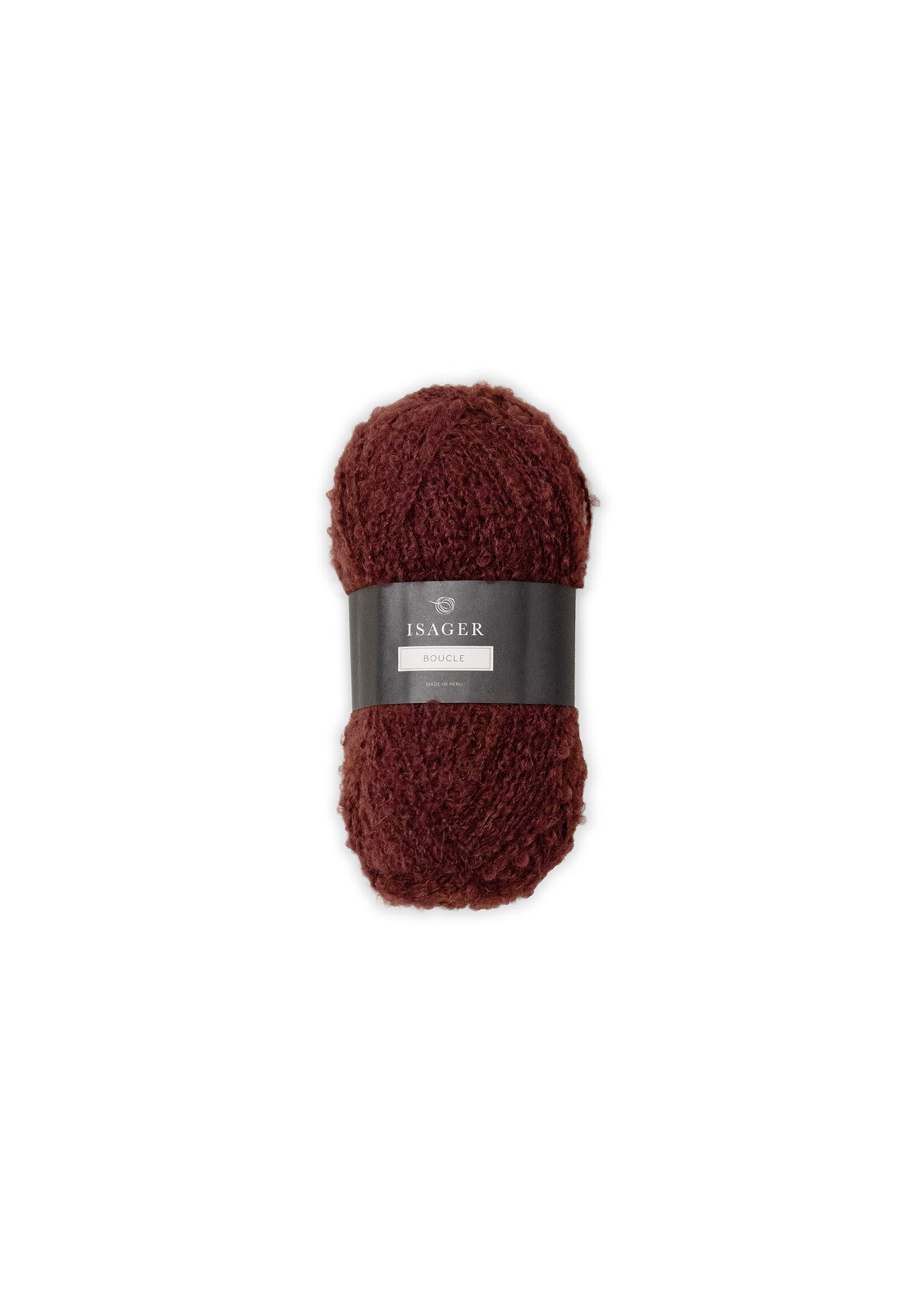 Isager Bouclé  Kleur: 33   Bordeaux   Isager 50 gr