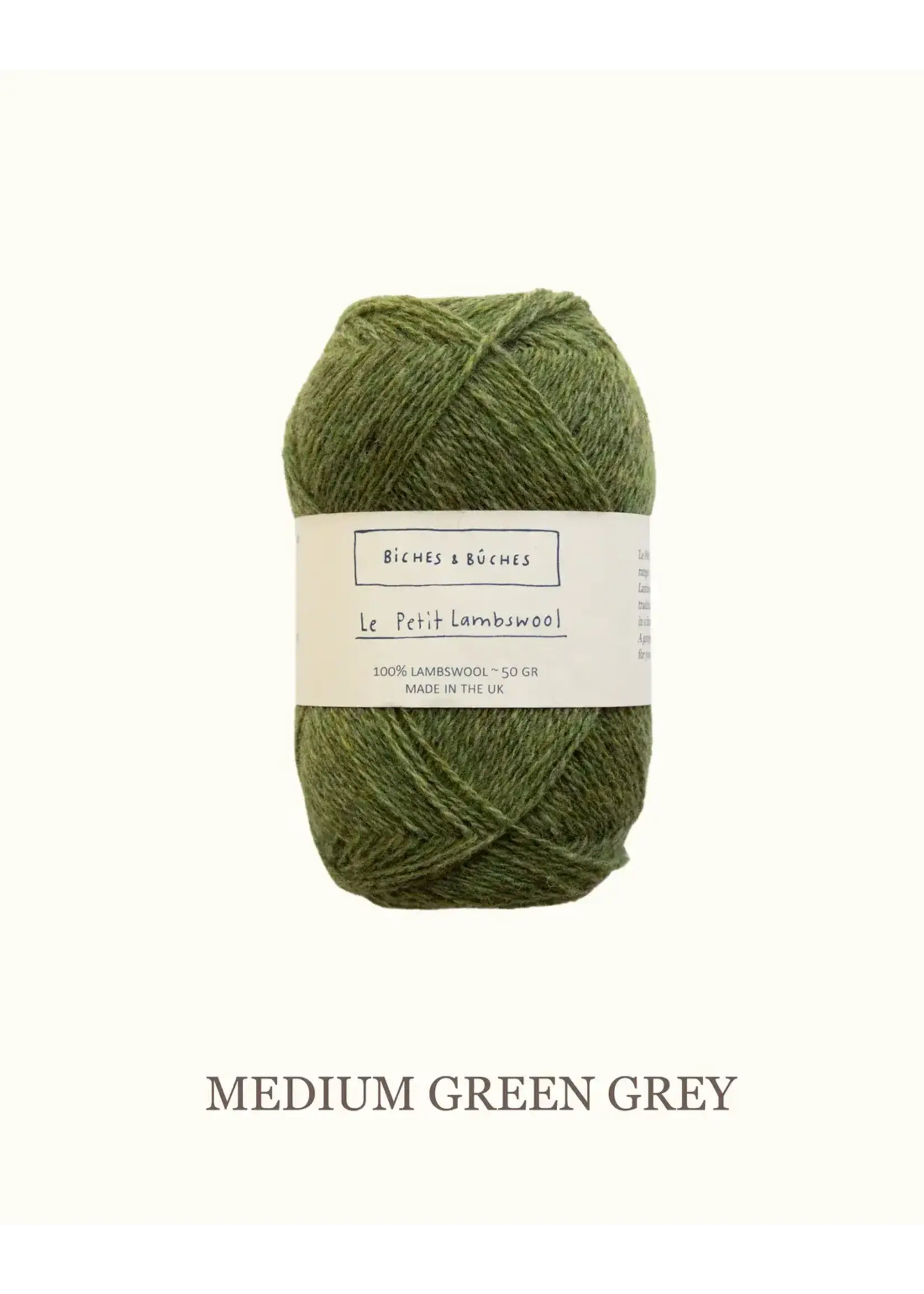 Biches et Bûches Le Petit Lambswool 50 gr  Medium Geen Grey