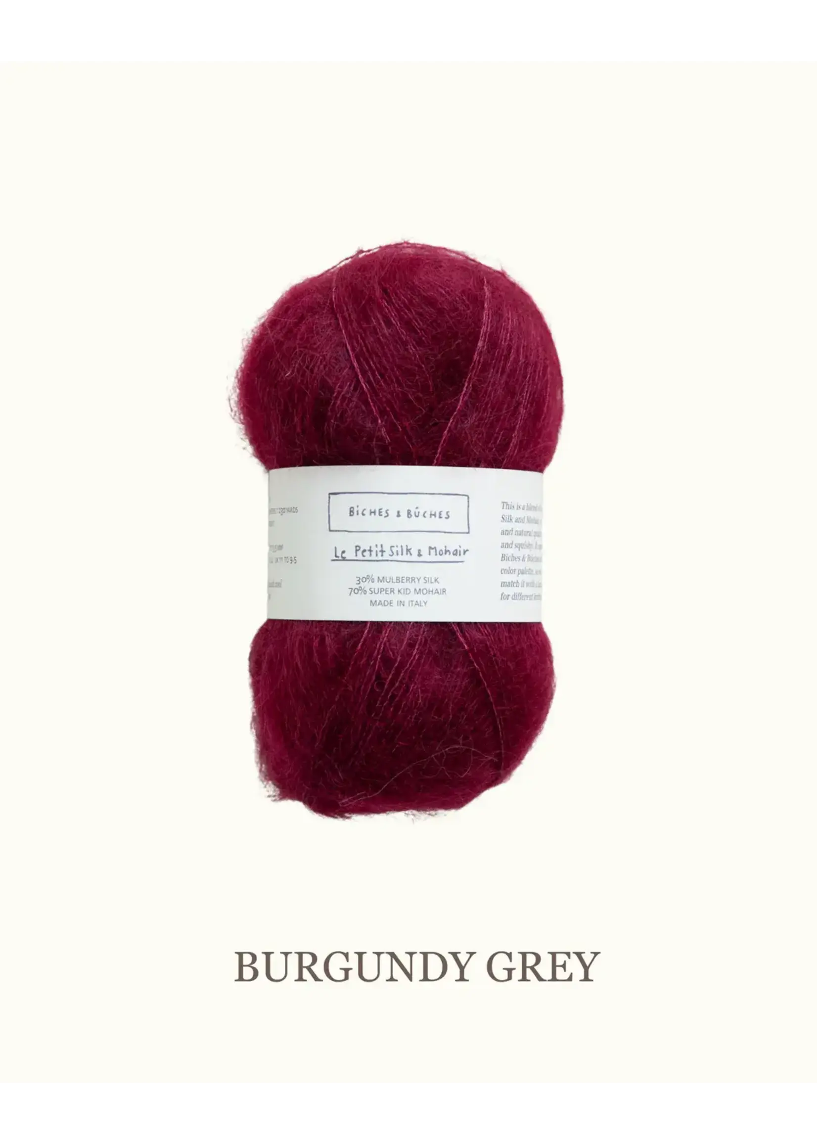 Biches et Bûches Le Petit Silk & Mohair   Burgundy Grey