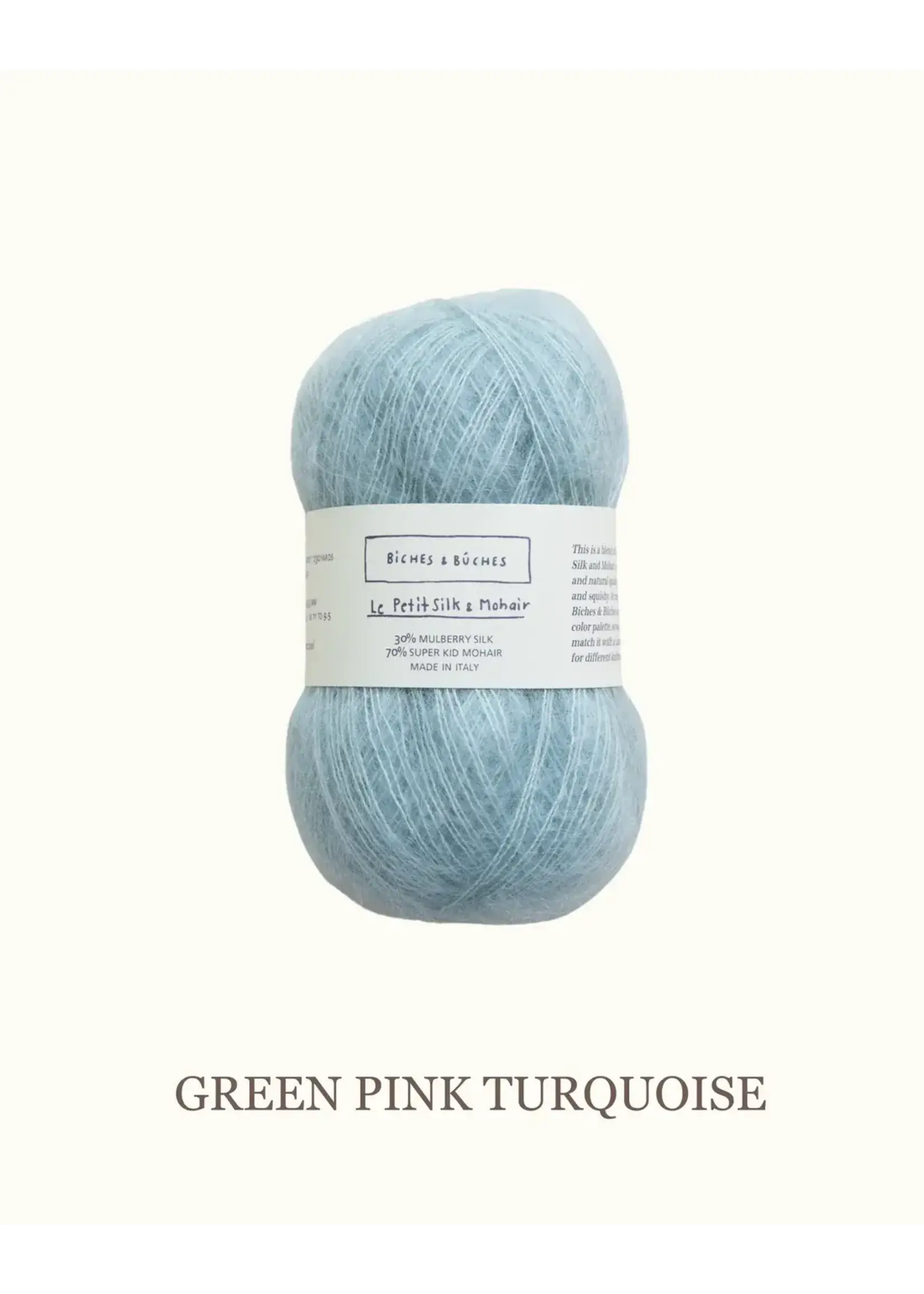 Biches et Bûches Le Petit Silk & Mohair  Gren Pink Turquoise