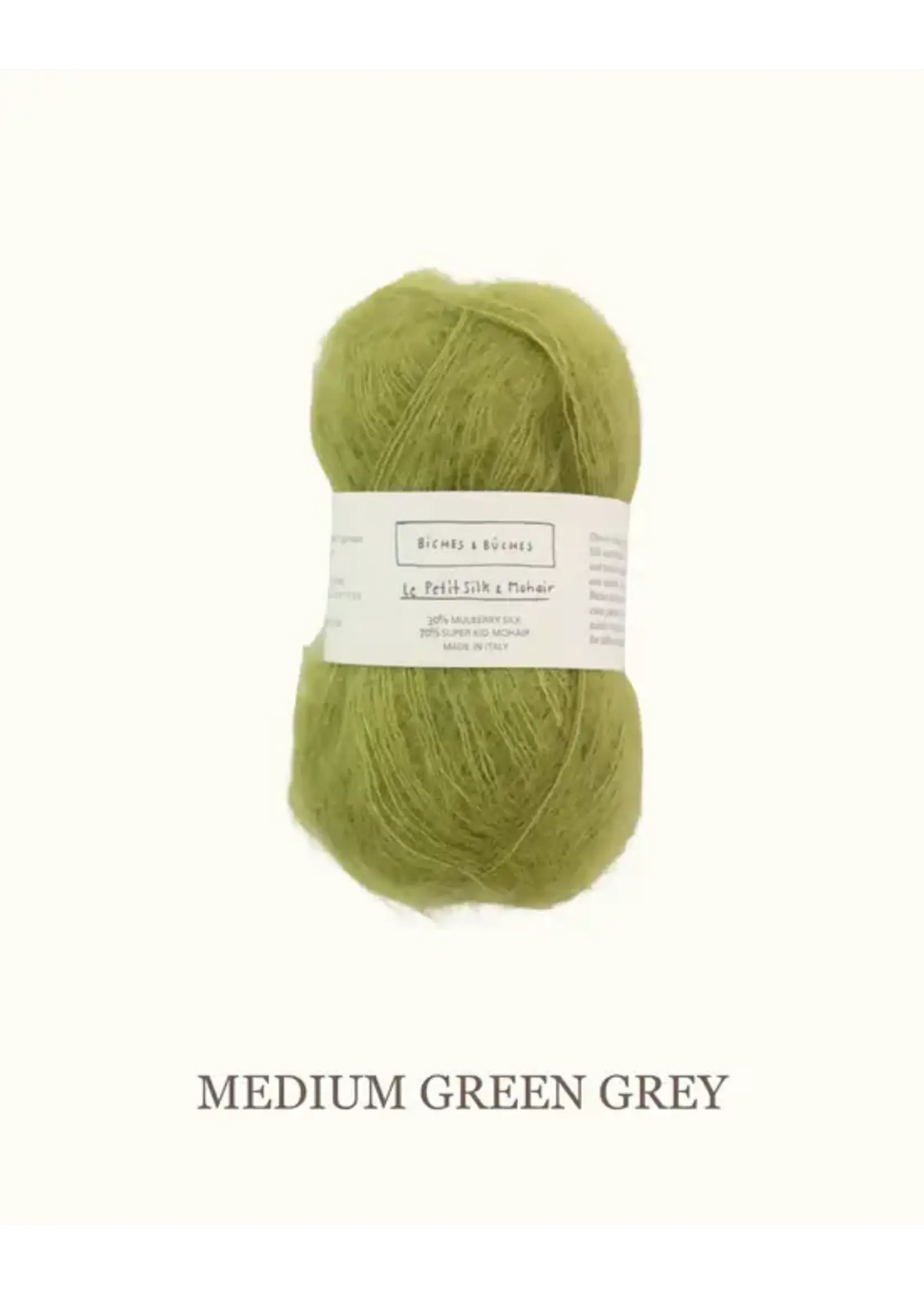 Biches et Bûches Le Petit Silk & Mohair Medium Grey Green