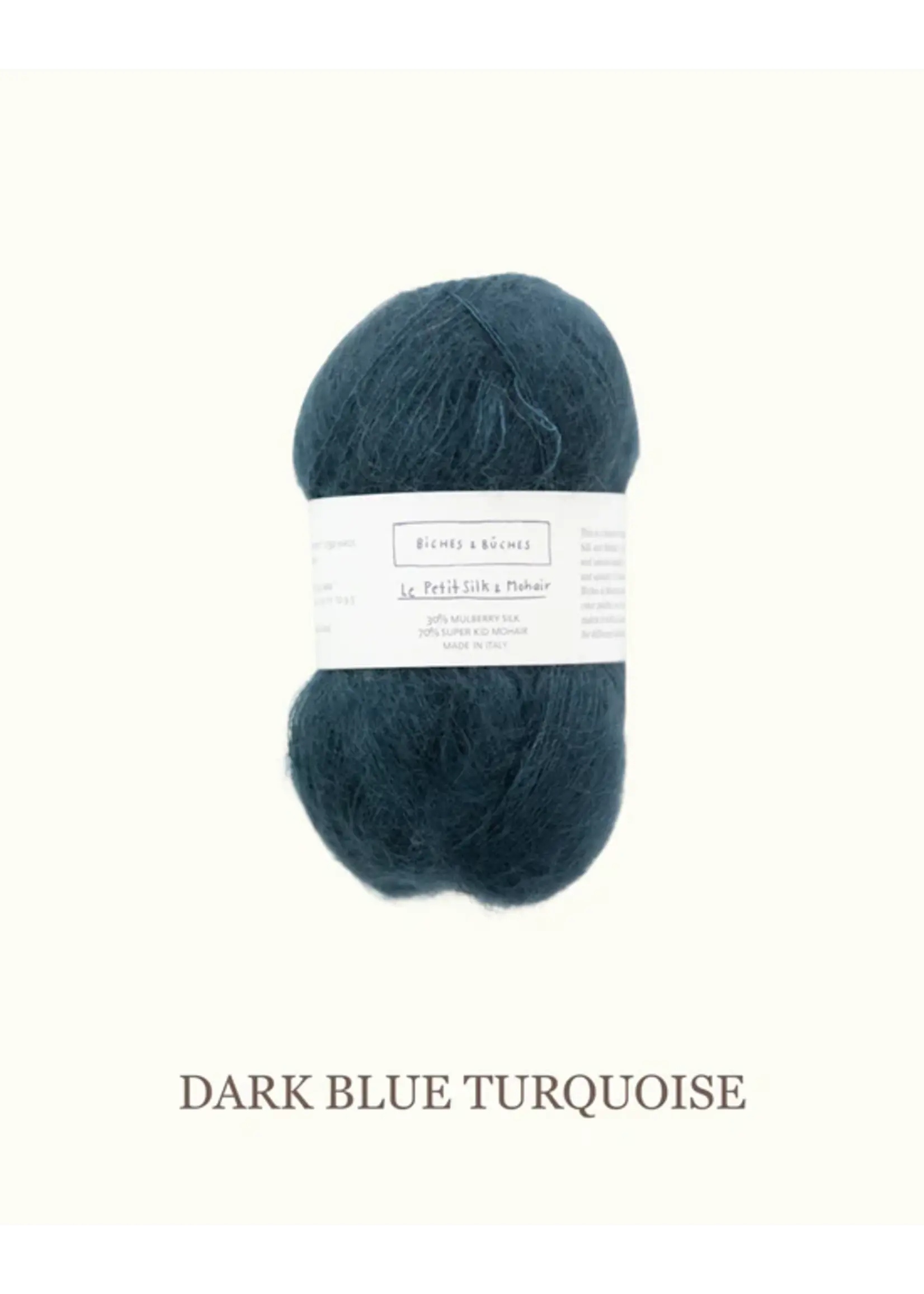 Biches et Bûches Le Petit Silk & Mohair Dark Blue Turquoise