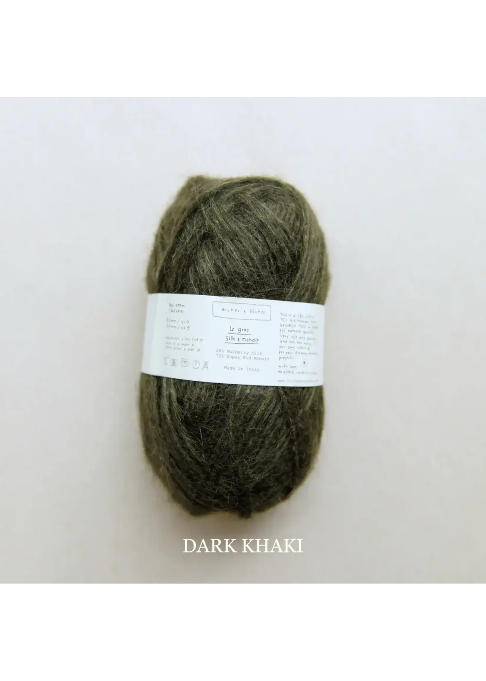 Biches et Bûches Le gros Silk & Mohair 50 gr  Dark Khaki