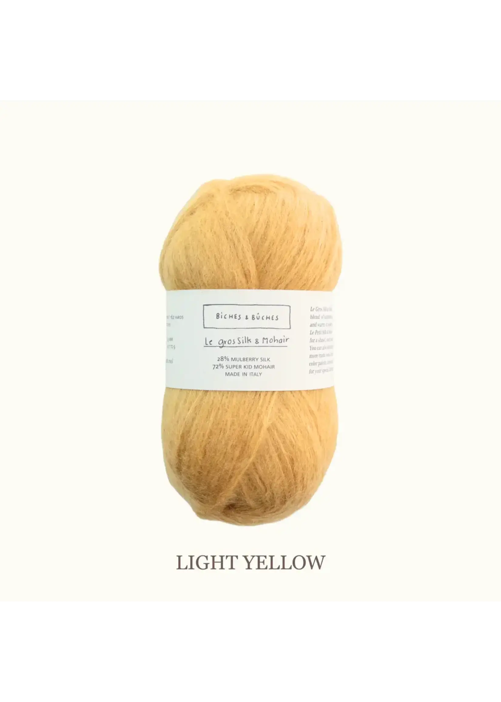 Biches et Bûches Le gros Silk & Mohair 50 gr  Light Yellow