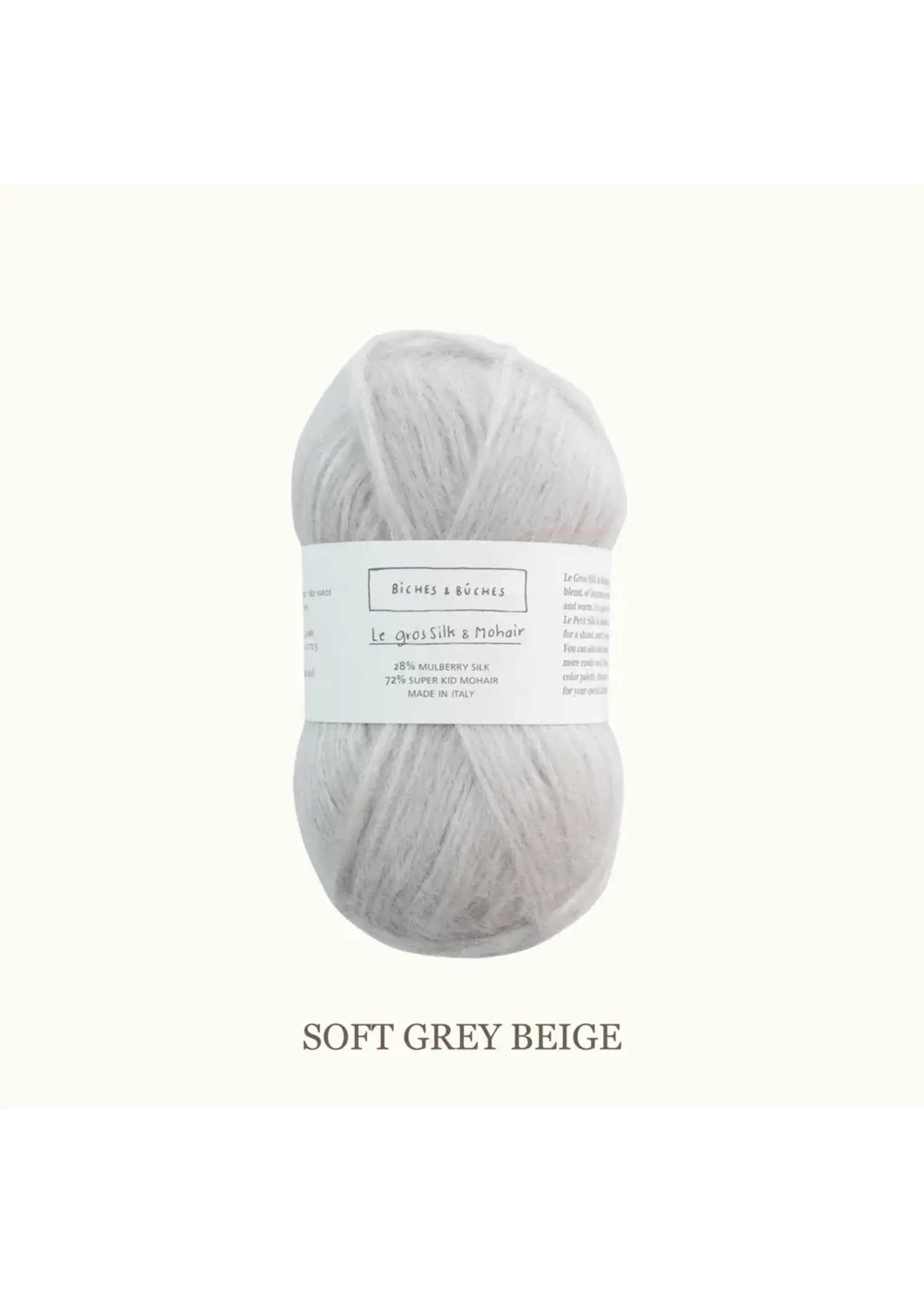 Biches et Bûches Le gros Silk & Mohair 50 gr Soft Grey Beige
