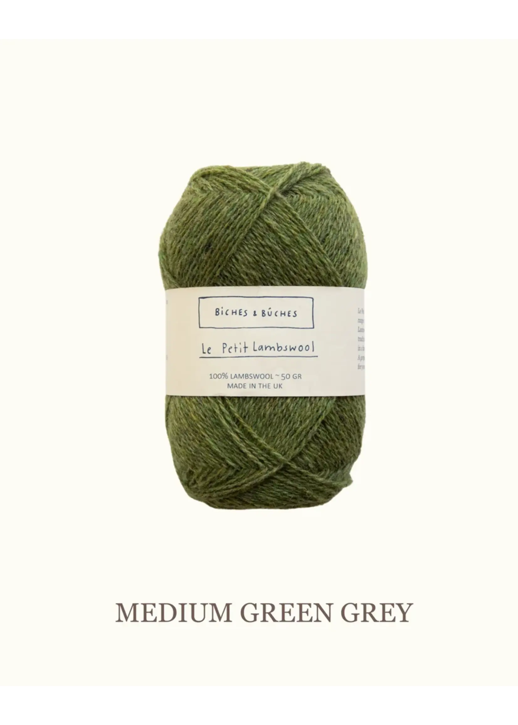 Biches et Bûches Le Petit Lambswool Med. Green Grey 50 gr