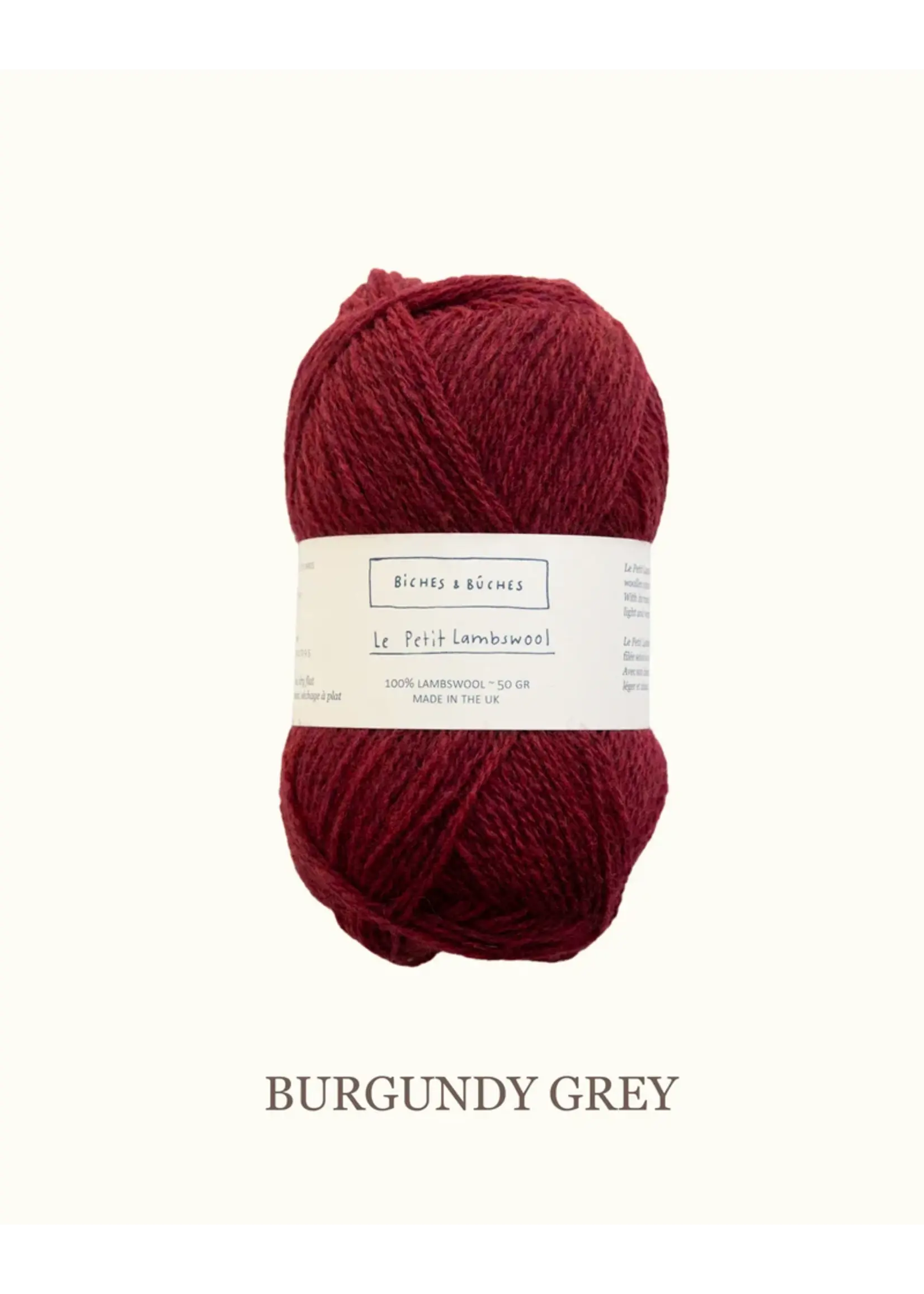 Biches et Bûches Le Petit Lambswool 50 gr  Burgundy Grey