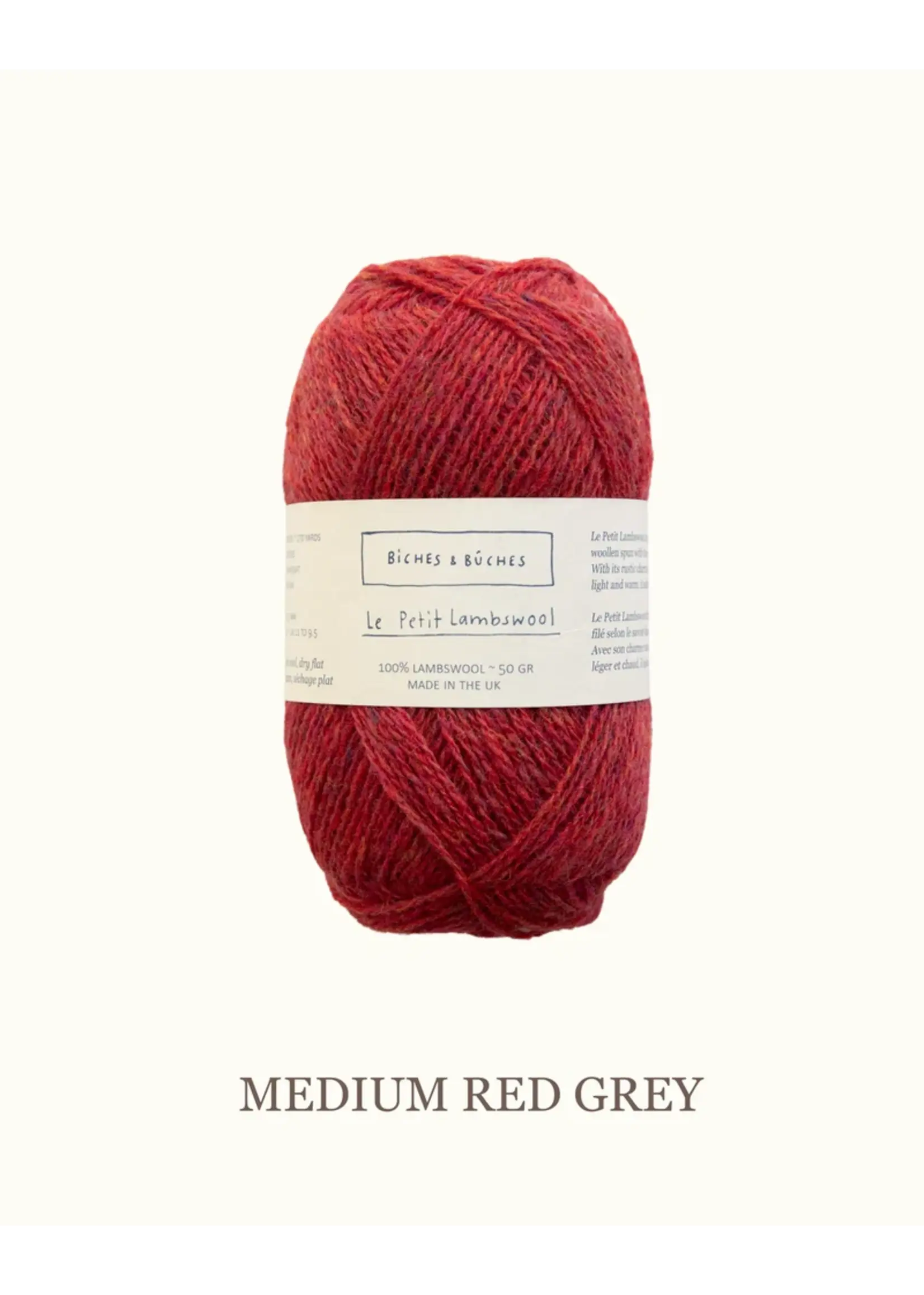 Biches et Bûches Le Petit Lambswool 50 gr  Medium Red Grey