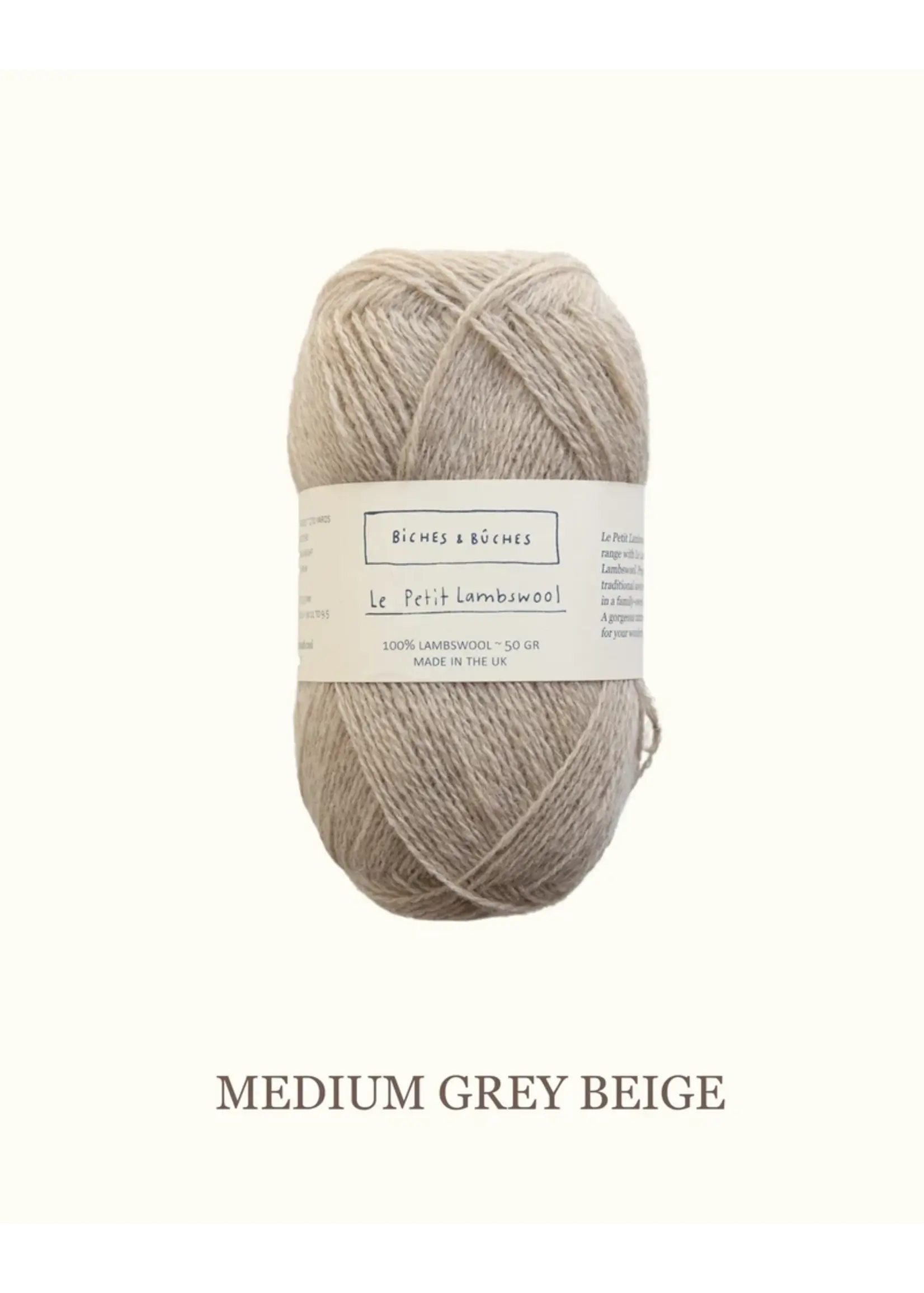 Biches et Bûches Le Petit Lambswool 50 gr Medium Grey Beige
