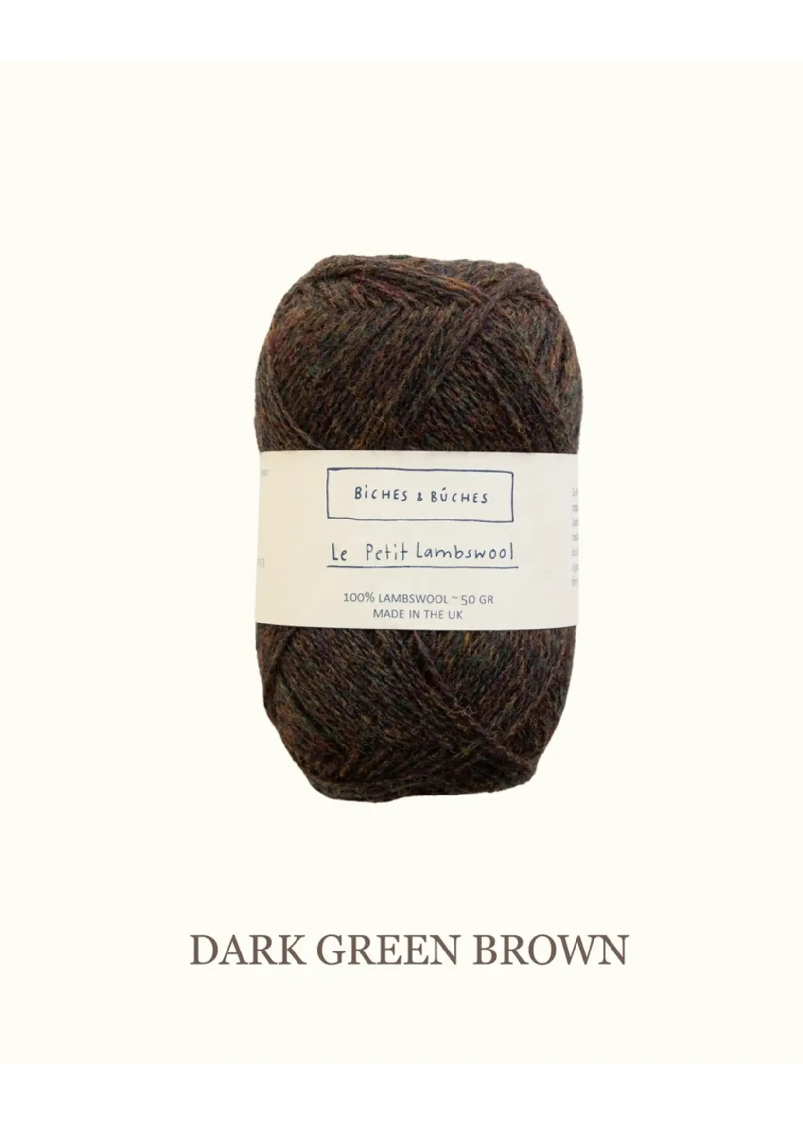 Biches et Bûches Le Petit Lambswool 50 gr Dark Green Brown