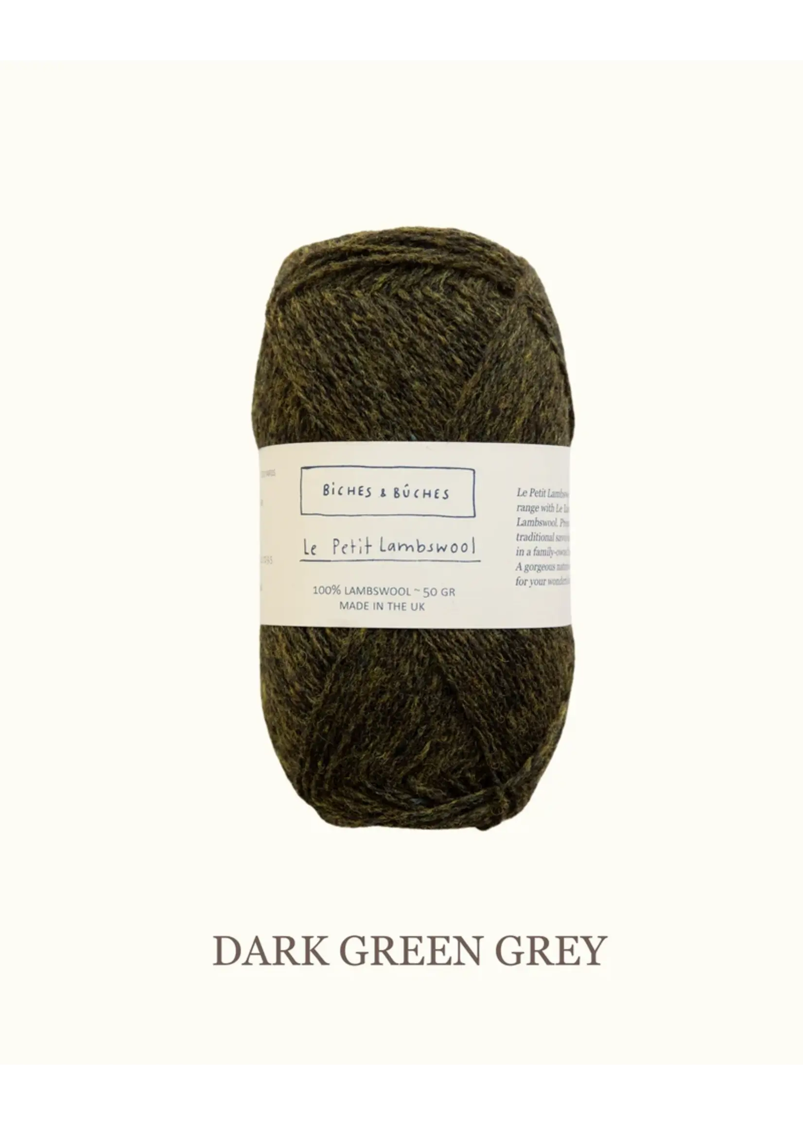 Biches et Bûches Le Petit Lambswool 50 gr  Dark Green Grey